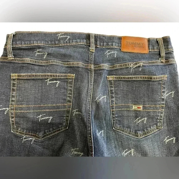 Tommy Hilfiger Logo Printed Jeans Size 36 - Picture 8 of 13